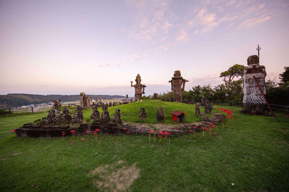 Enchanting outdoor sculpture park, abstract art.